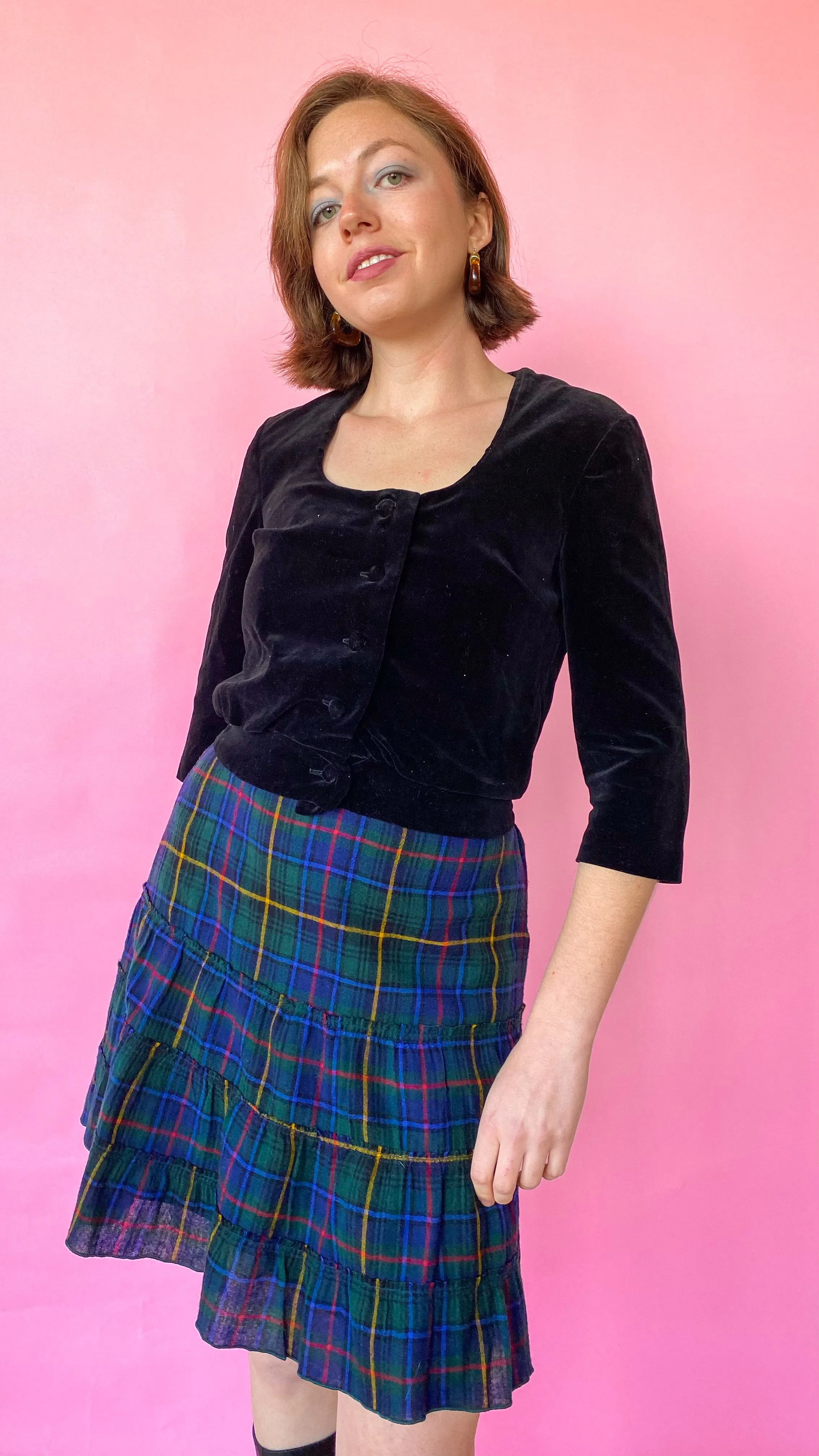 1960s Cropped Velvet Jacket, sz. XS