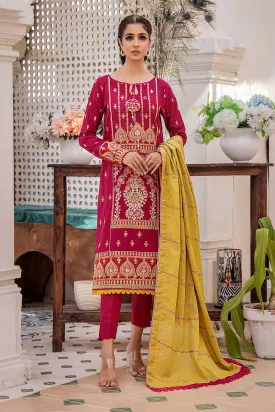 3 Pcs Unstitched Emb Khaddar Suit KKE-1618