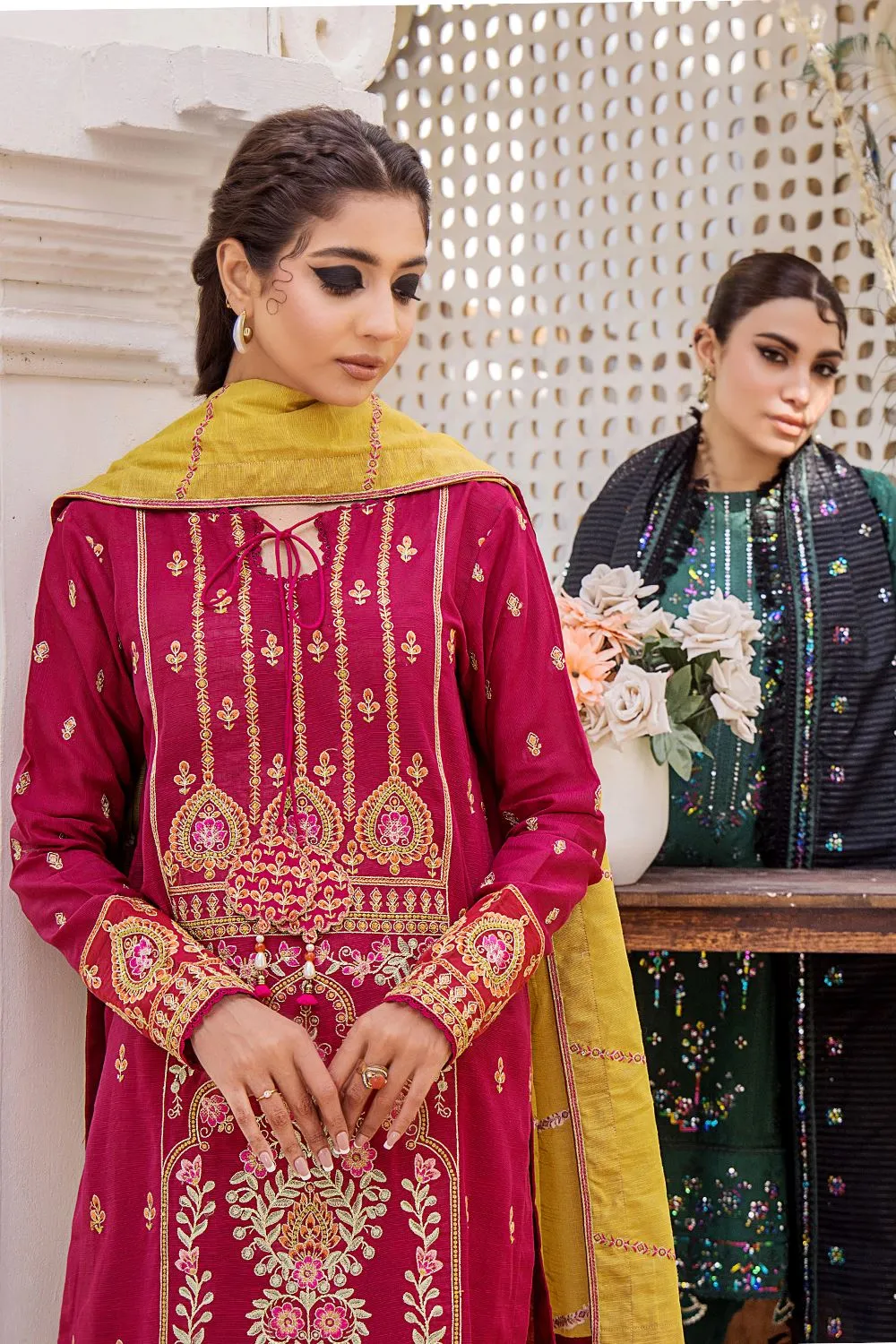 3 Pcs Unstitched Emb Khaddar Suit KKE-1618