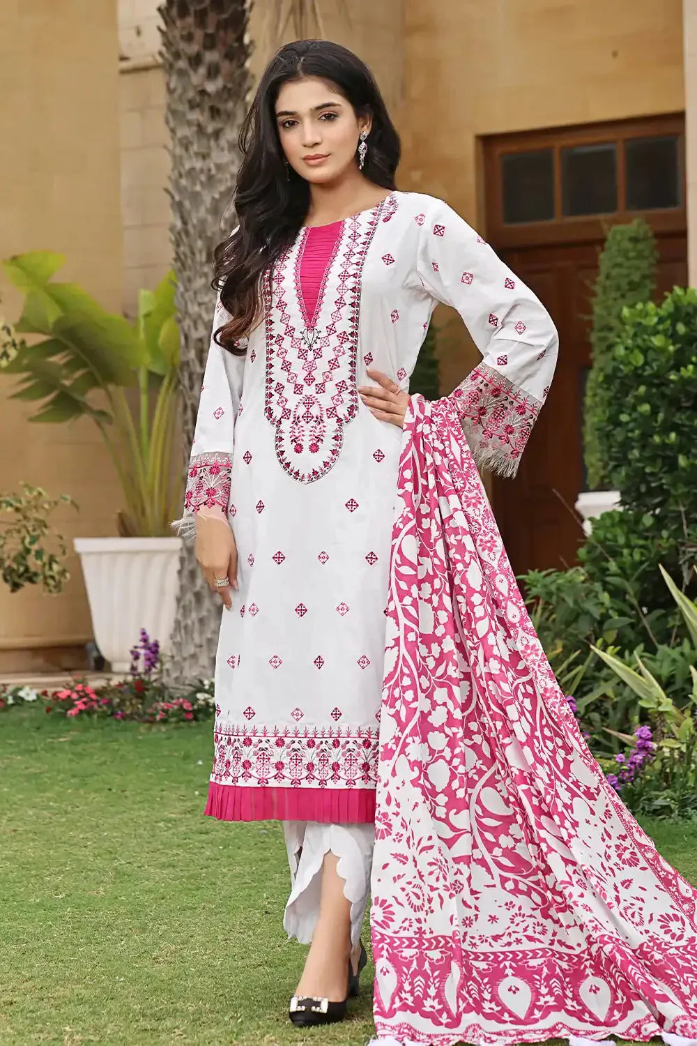 3PC Embroidered Unstitched Lawn Suit KSE-2448