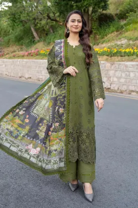 3PC Embroidered Unstitched Lawn Suit KSE-2694