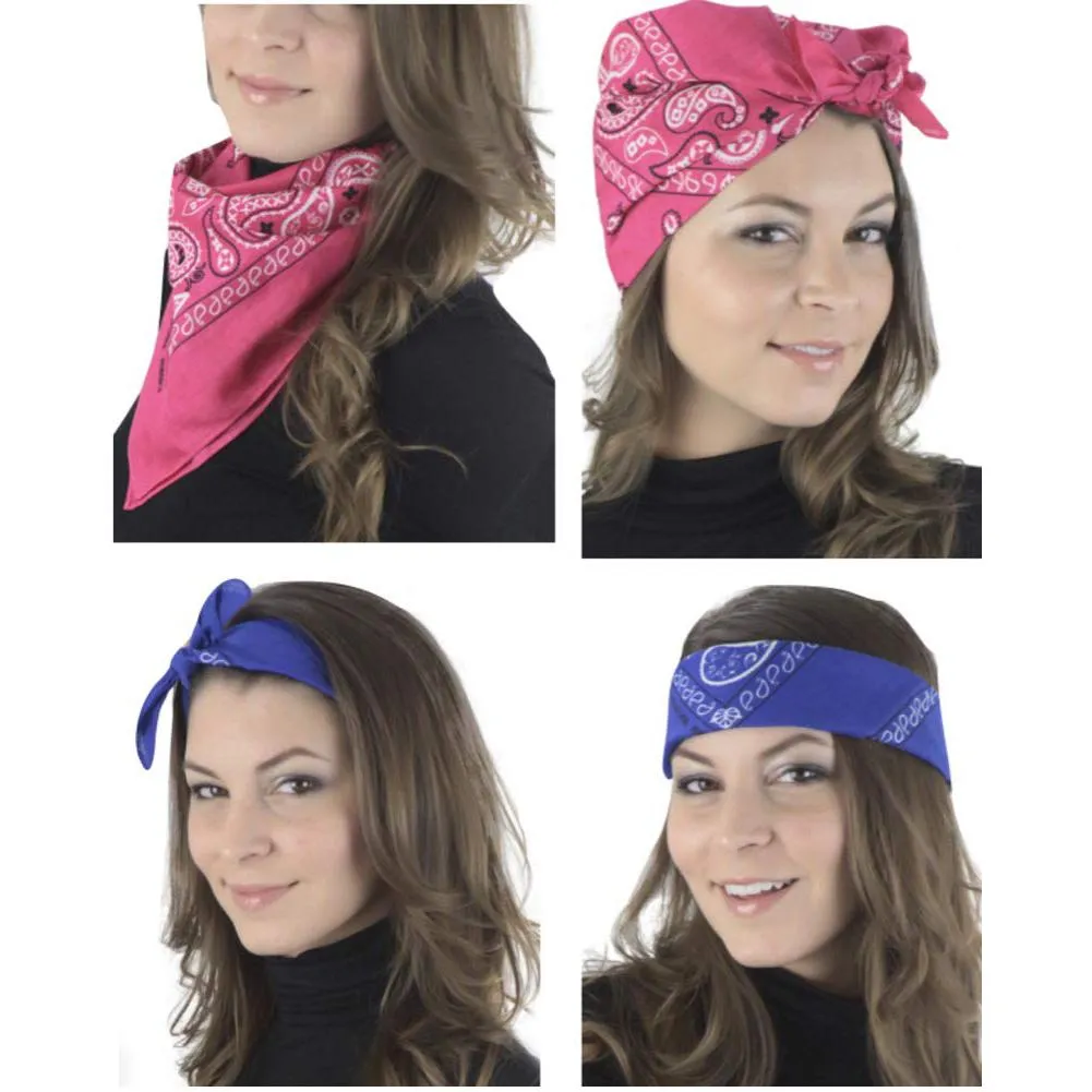 6-Pack: Unisex Classic Cotton Graphic Bandanas