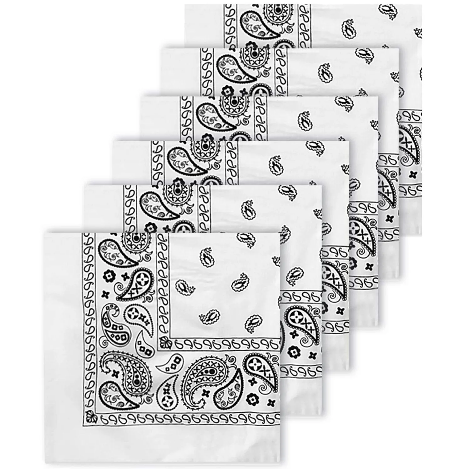 6-Pack: Unisex Classic Cotton Graphic Bandanas