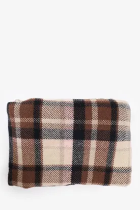 Acne Studios Brown Wool Check Printed Scarf