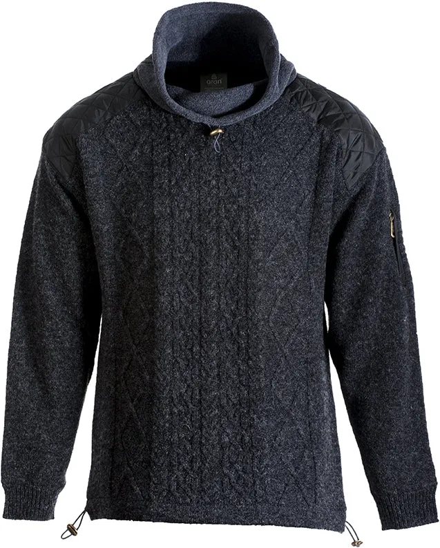 Aran Diamond Knit Sweater | Charcoal