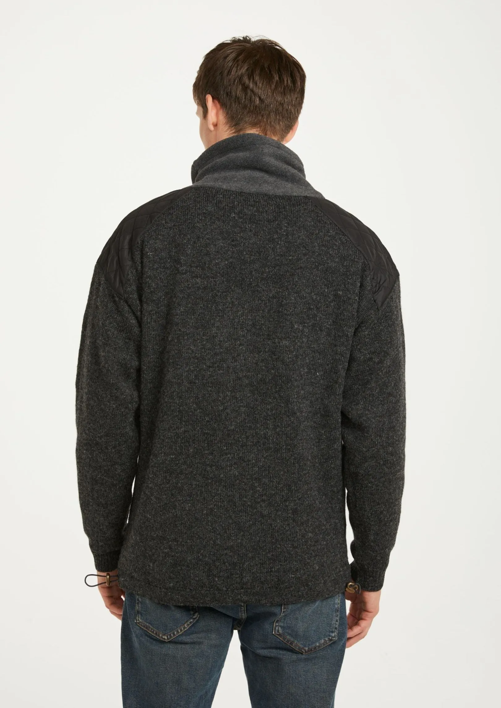 Aran Diamond Knit Sweater | Charcoal