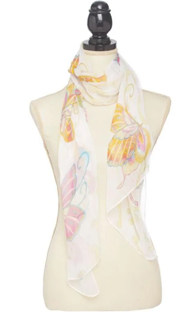 BASC4905 Silky Butterfly Oblong Scarf