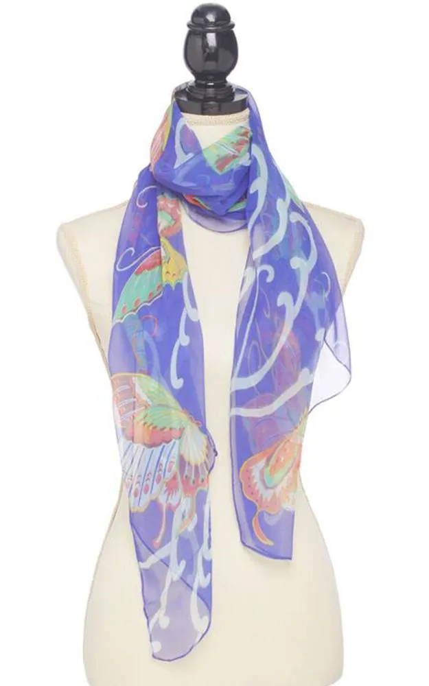 BASC4905 Silky Butterfly Oblong Scarf