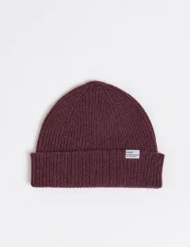 Bhode Hawick Short Beanie Hat (Lambswool) - Grape Purple