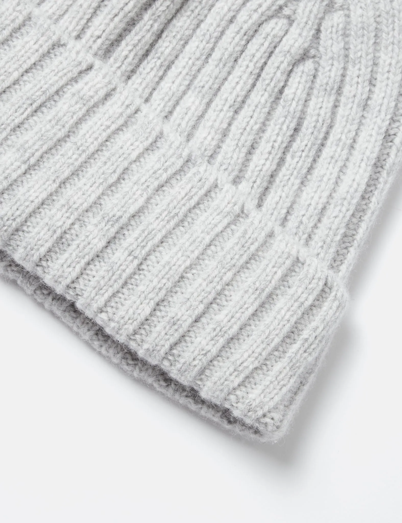 Bhode Rib Beanie Hat (Lambswool) - Light Grey