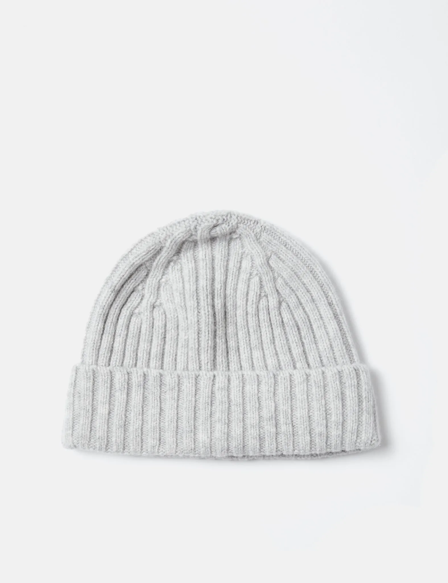 Bhode Rib Beanie Hat (Lambswool) - Light Grey