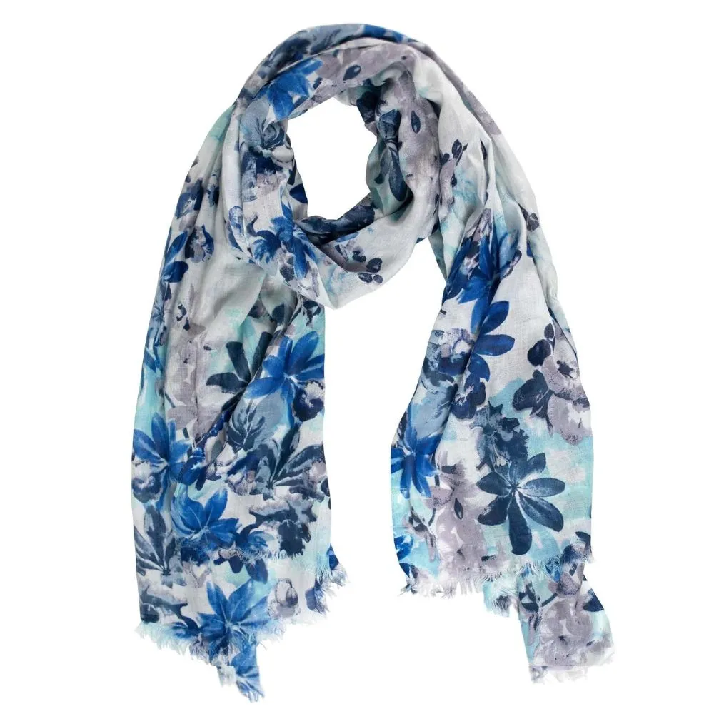 Blues Floral Scarf