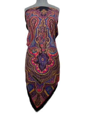 Christian Dior Paisley Printed Wool Shawl Scarf