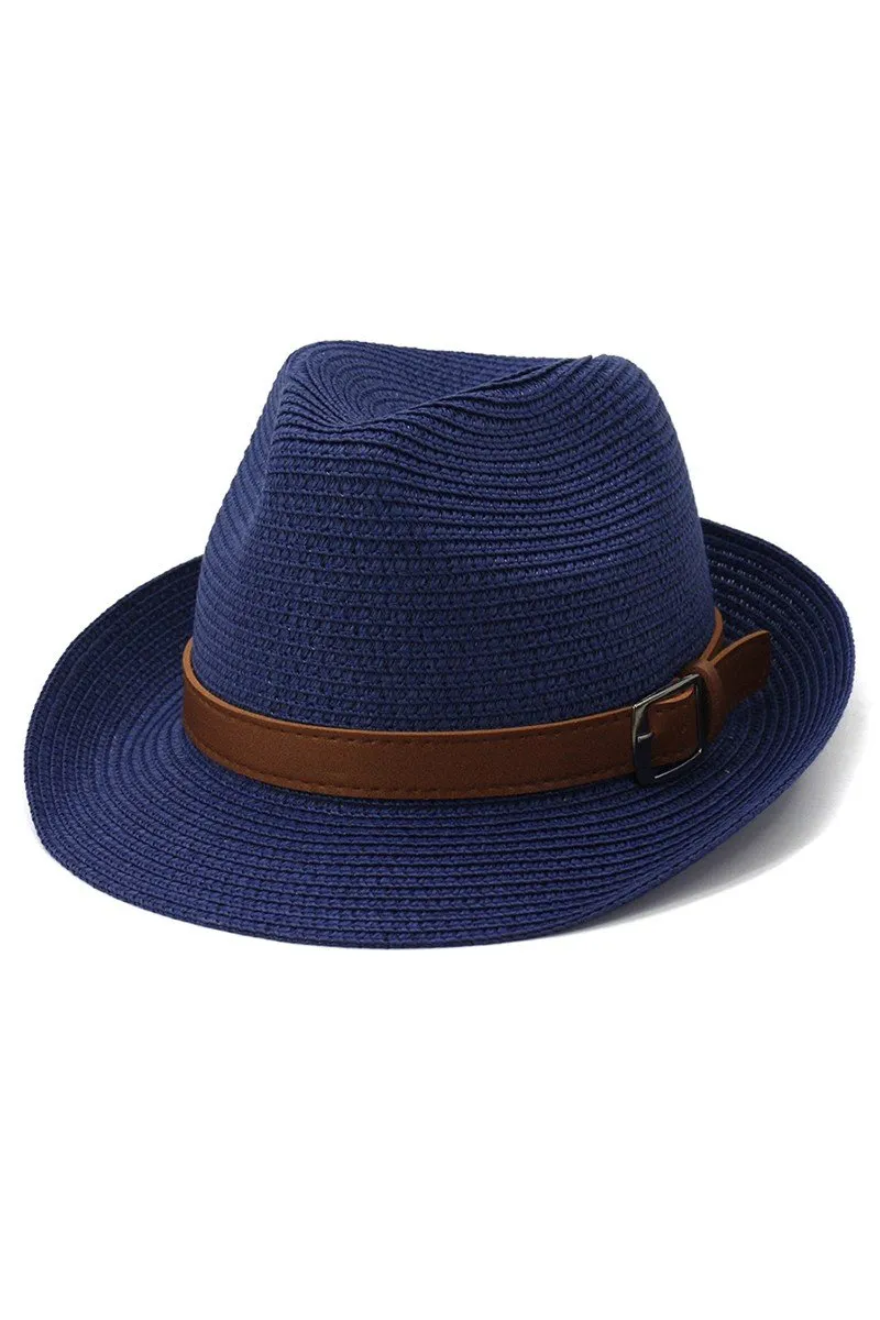 DANDY BELT SUMMER STRAW FEDORA HAT