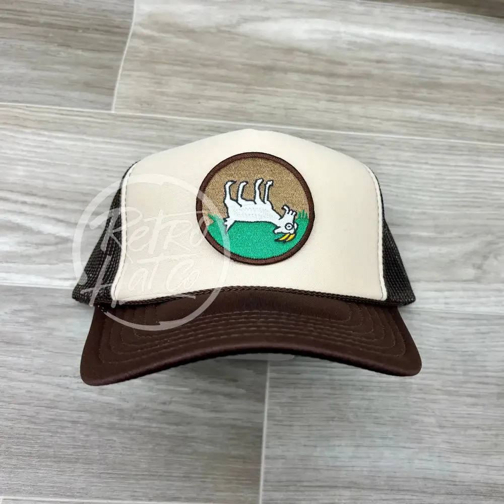 Fainting Goat on Brown/Beige Retro Rope Hat