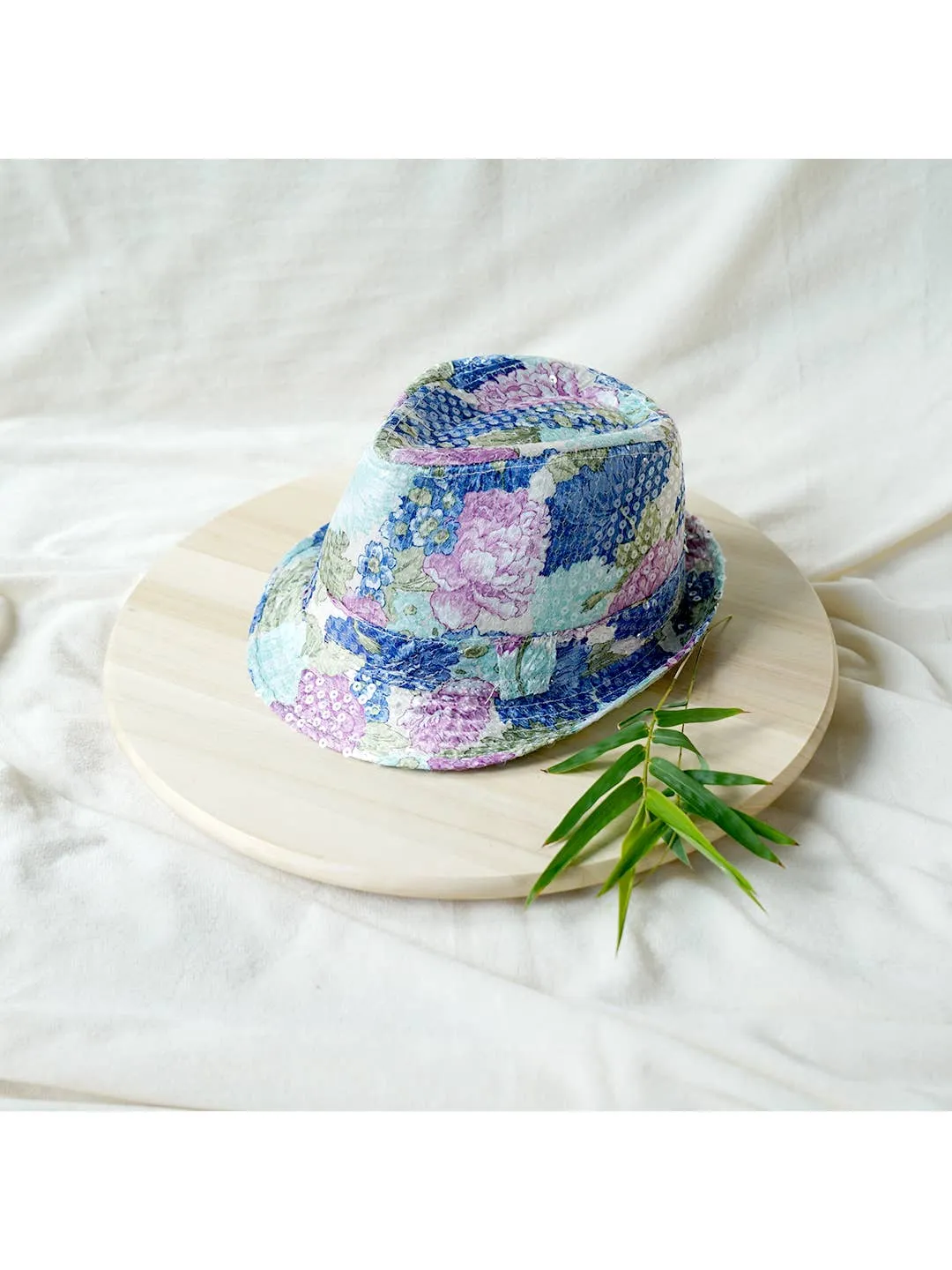 Floral Print Fedora Hat