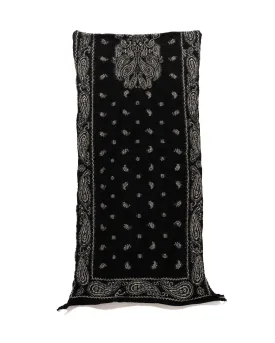 Fulling Wool Scarf PAISLEY BANDANNA Black