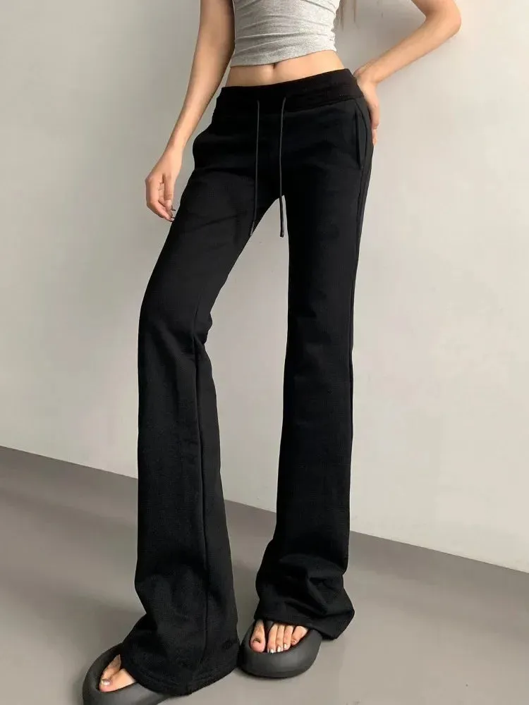 Girlary Japanese Casual Pockets All Match Sweatpants Vintage Solid Simple Streetwear Mujer Pantalones Autumn Y2k Women Wide Leg Trousers