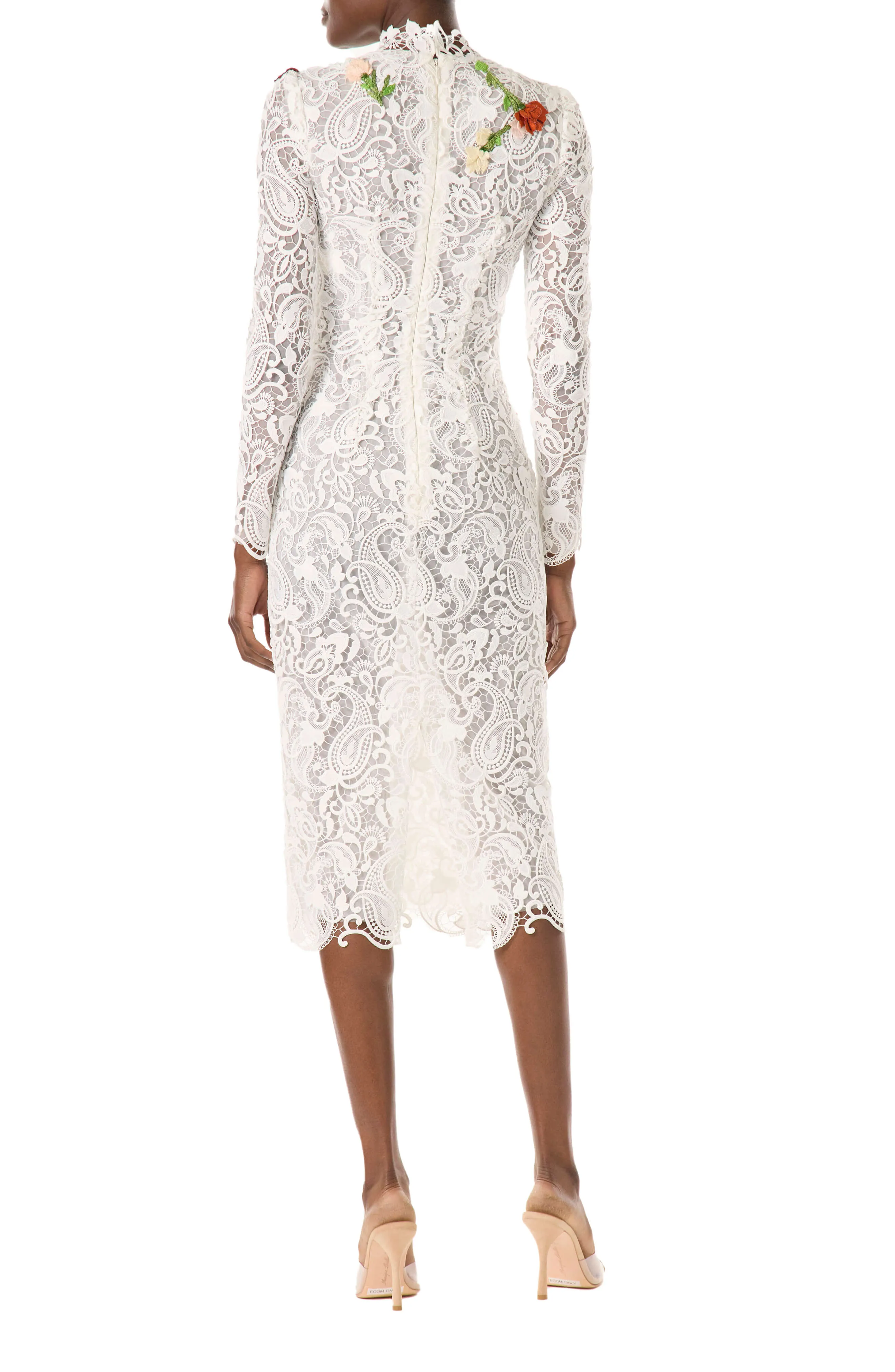 Long Sleeve Embroidered Lace Dress