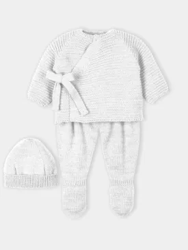 Mac Ilusion White Wrap Knitted Set with Feet