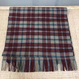 PENDLETON RED/TAN PLAID WOOL SCARF TCC