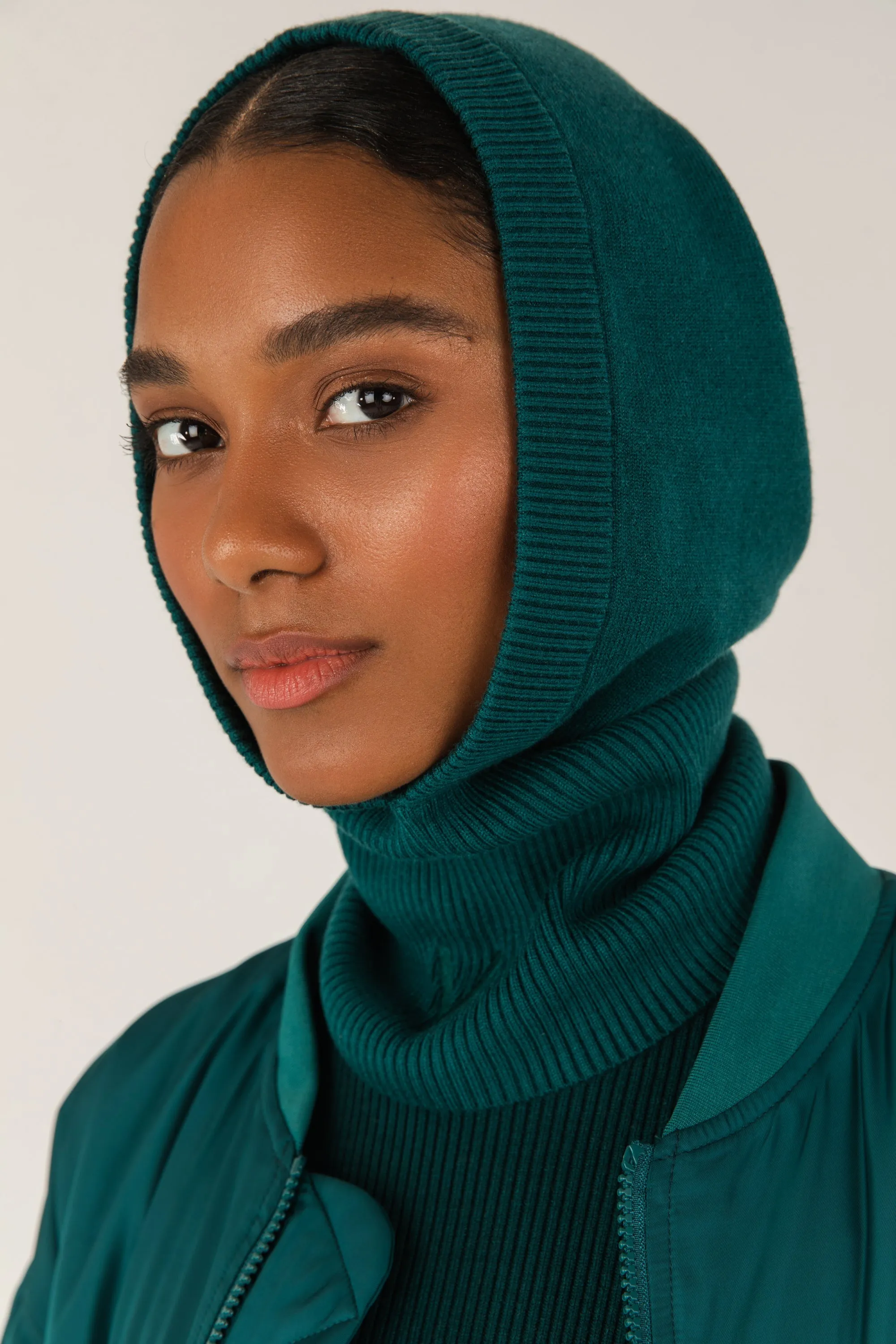 Ribbed Knit Balaclava - Deep Teal