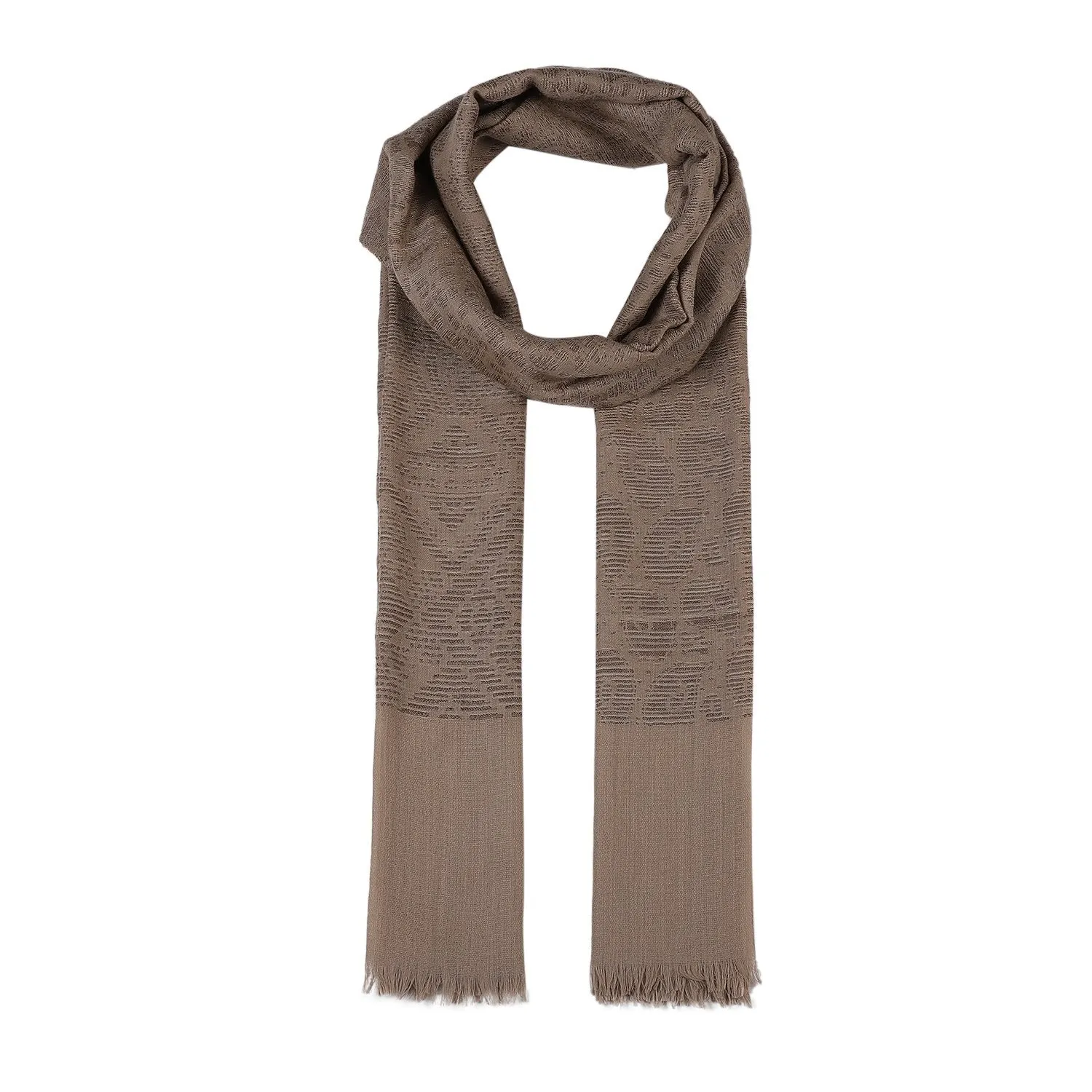 Self-Patch Cutting Beige Woolen Stole