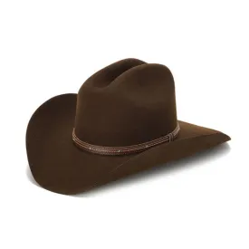 Stampede Hats - 100X Wool Felt Brown Cowboy Hat with Studded Leather Trim