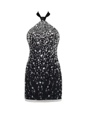 Striking halterneck crystal-embellished mini dress, Xo Xo