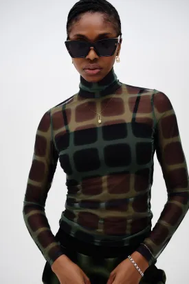 SULLEY PLAID TURTLENECK TOP