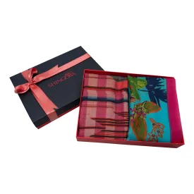 Turquoise & Pink Printed Woolen Gift Set